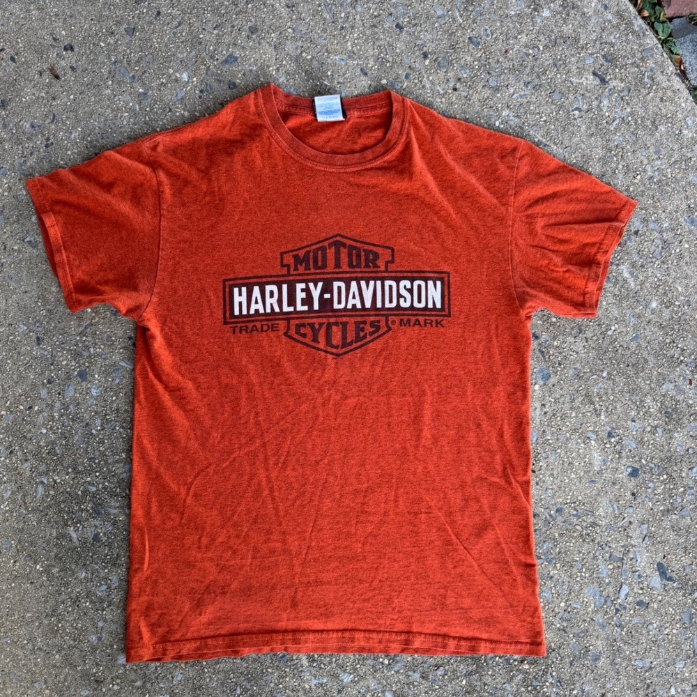 Harley-Davidson Las Vegas NV Eagle Graphic T-Shirt Mens Medium Orange Heather